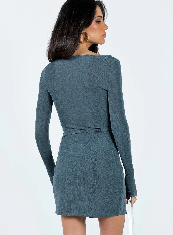 Ura Long Sleeve Mini Dress Grey