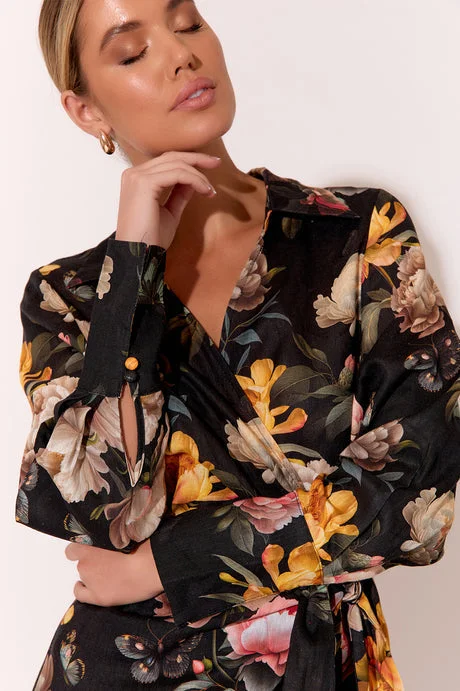 Adorne Vienna Floral Wrap Midi Dress Floral