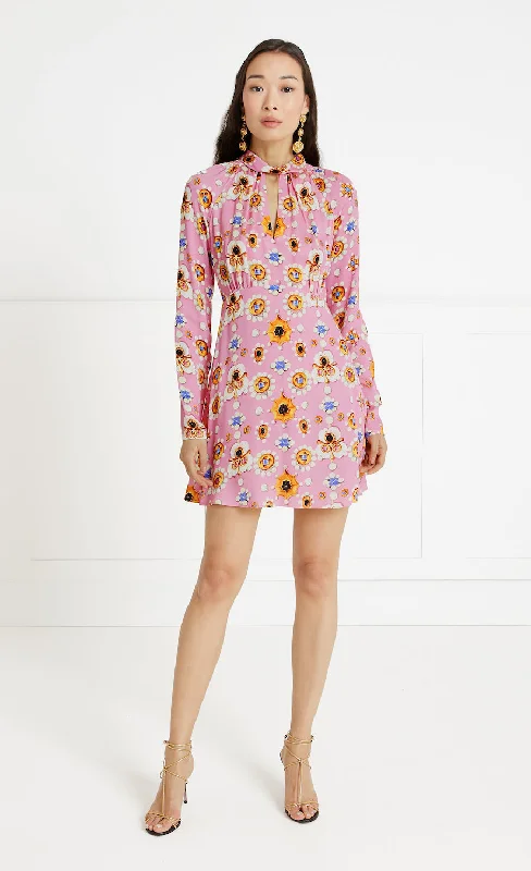 Alessandro Mini Dress - Rose Pink