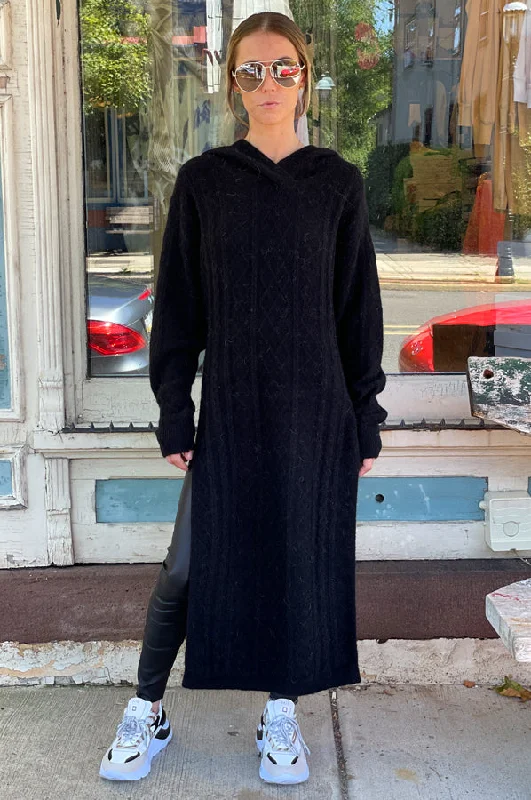 Alpine Sweater Dress - Black