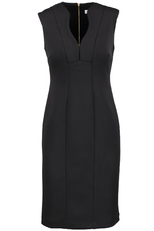 Solid Sleeveless Sheath Dress