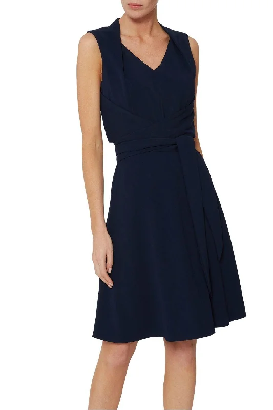 Lanette Crepe Dress with Waist Ties