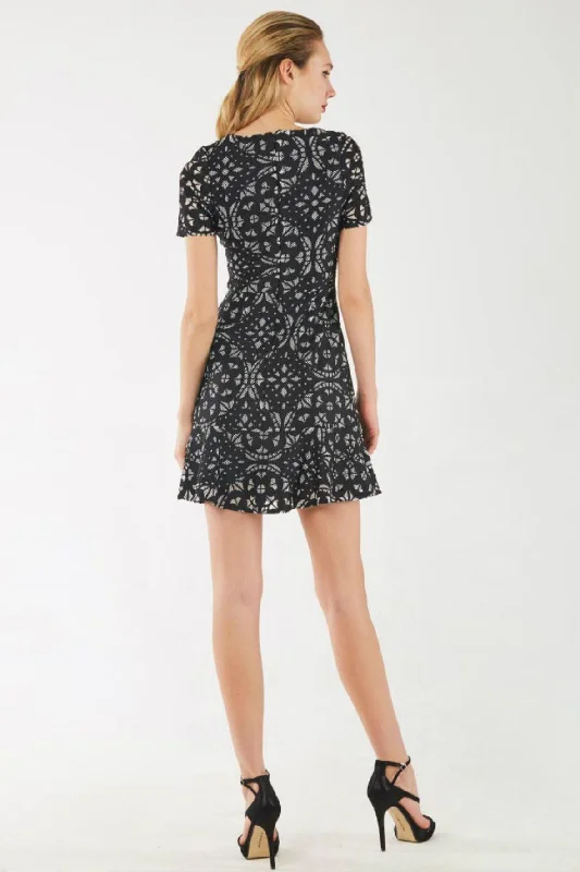 Printed Dress Black Motif