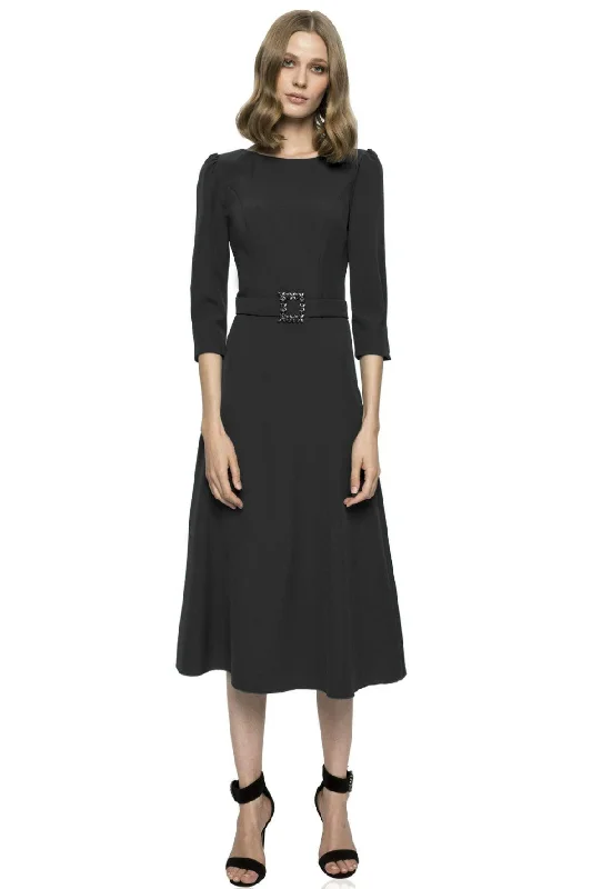 Waist Jewelry Cocktail Dress Black