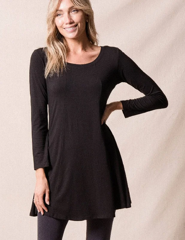 Bamboo/Organic Cotton Tunic Dress - Black