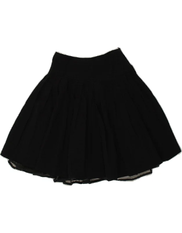 BIZZARRO Womens High Waist Knife Pleated Skirt Medium W24 Black Cotton