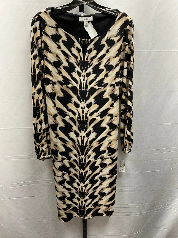 Black & Cream Dress Casual Midi Dressbarn, Size Xl