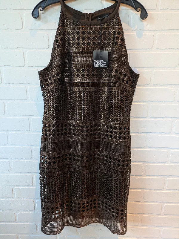 Brown & Gold Dress Party Midi White House Black Market, Size S