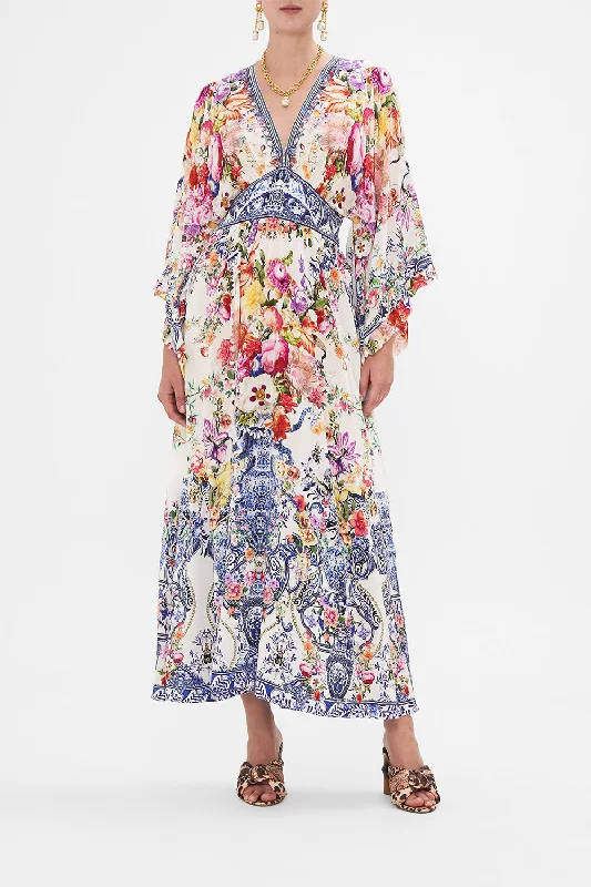 CAMILLA WAISTED DRESS WITH KIMONO SLEEVE - DUTCH IS LIFE