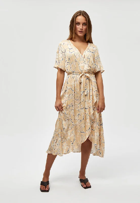 Cigga Valerie Dress - Warm Sand Print