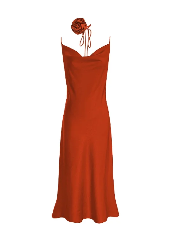 DESIREE DRESS in Vermillion