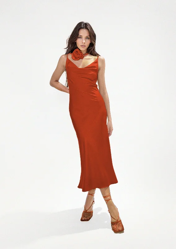 DESIREE DRESS in Vermillion