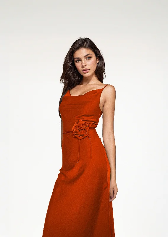 DESIREE DRESS in Vermillion