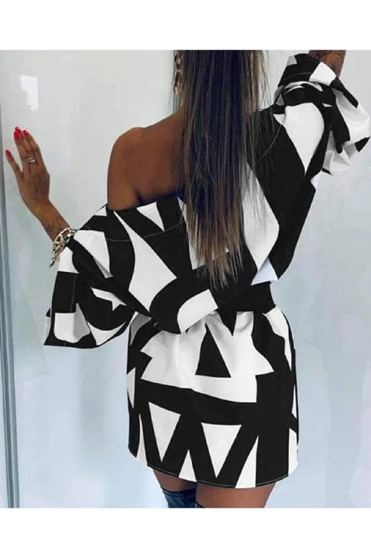 Digital Black and White Printed Dress REF: MG6260