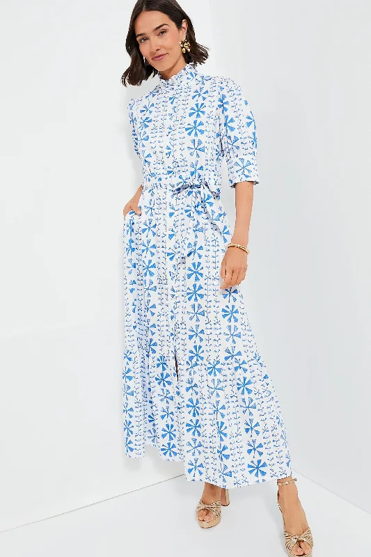 Floral Vine Blue Marni Maxi Dress