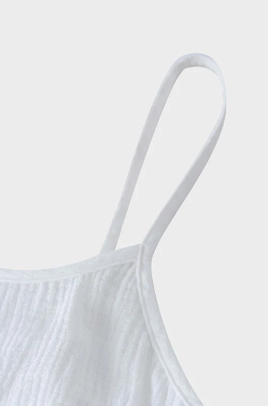 Gauze Slip Dress-Ivory