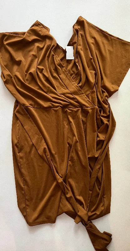 Gold Dress Casual Midi Clothes Mentor, Size 1x