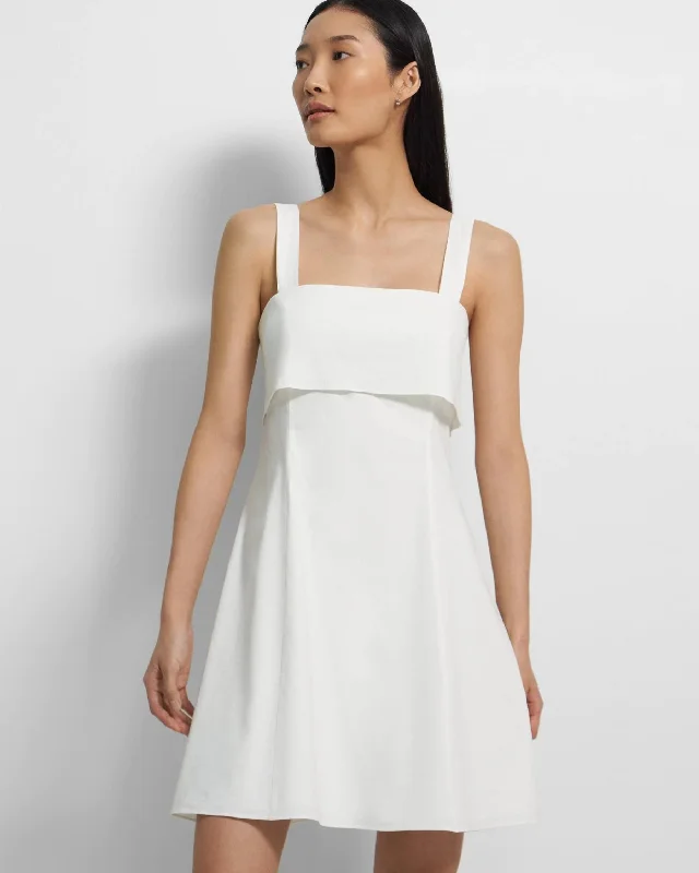 Good Linen Drape-Back Dress - White