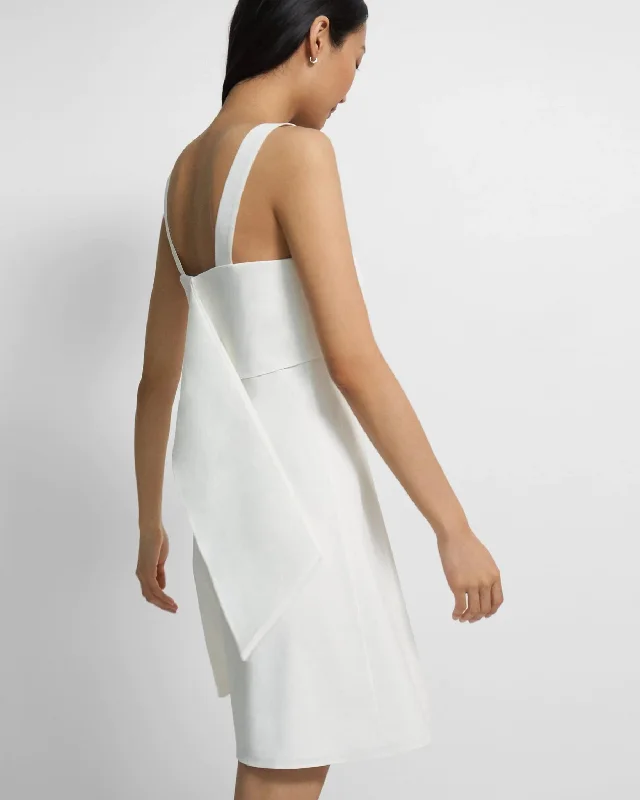 Good Linen Drape-Back Dress - White