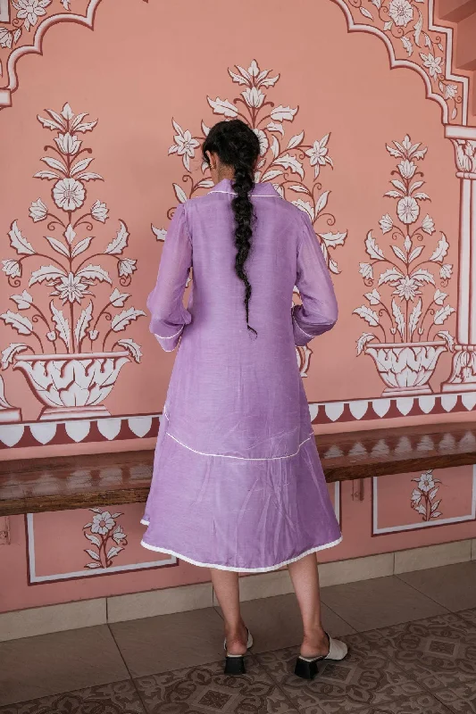 Lavender Resort Shirt Dress