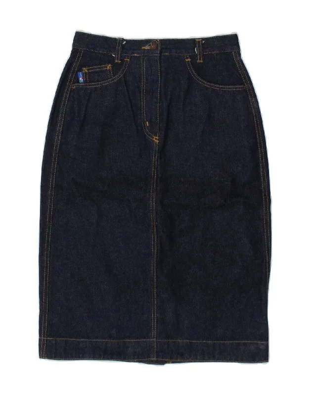 LE VAGABOND Womens High Waist Denim Skirt IT 44 Medium W26 Navy Blue