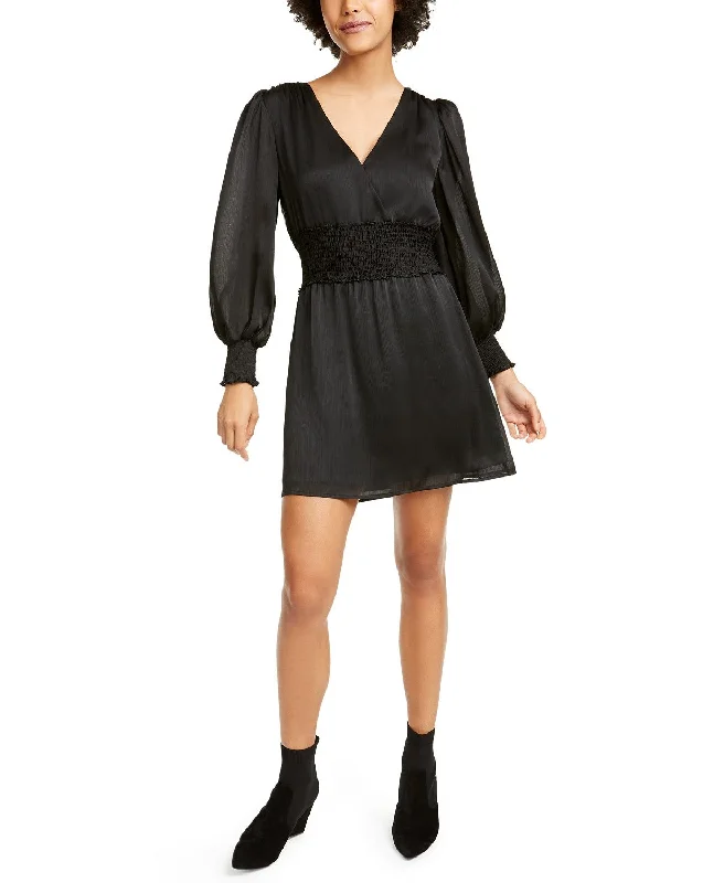 Leyden Women's Smocked Cowl-Back Dress Black Size Medium