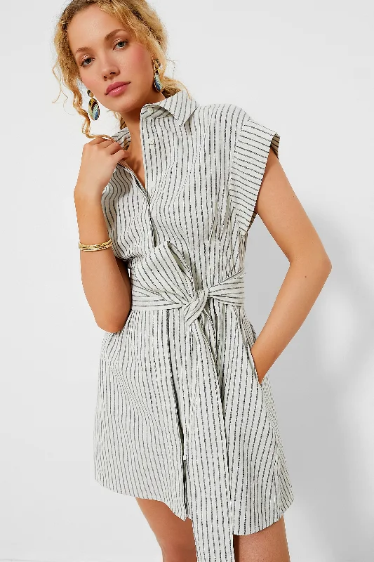 Linen Stripe Mini Callie Dress