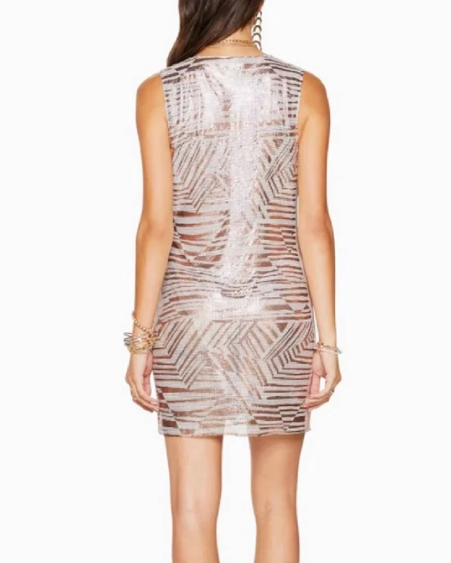 Lola Chainmail Mini Dress - Rose Gold