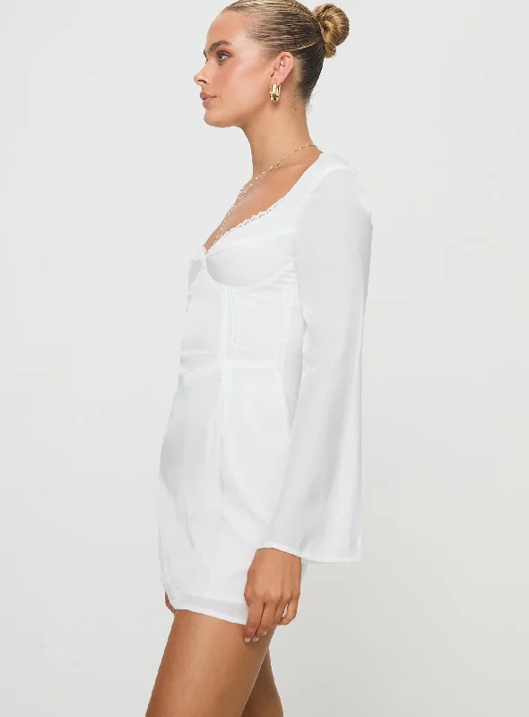 Lyna Long Sleeve Mini Dress White