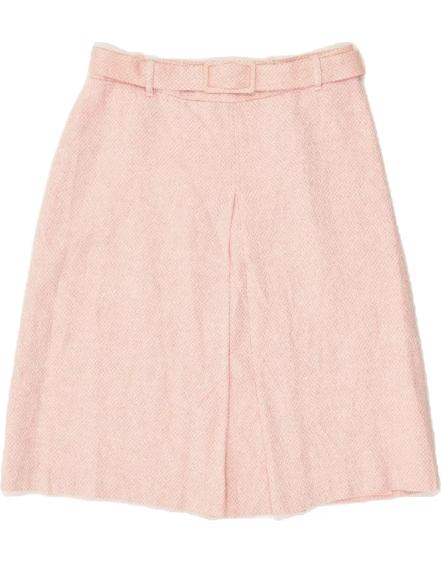 OASIS Womens A-Line Skirt UK 10 Small W28  Pink Linen