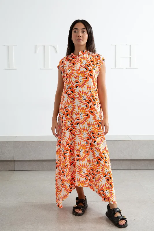 Orange Flowered Dress - Zola