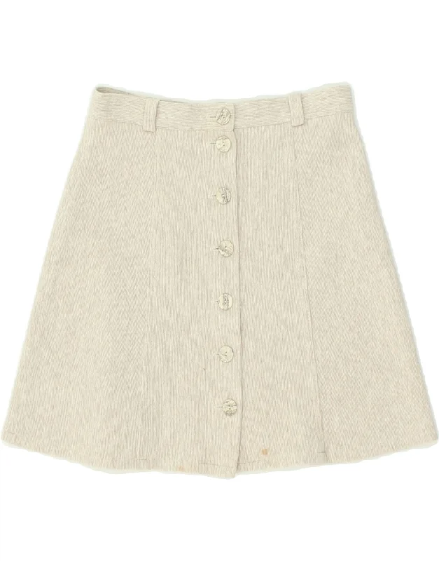 ORSAY Womens Mini Skirt EU 34 XS W24 Grey Pinstripe Cotton