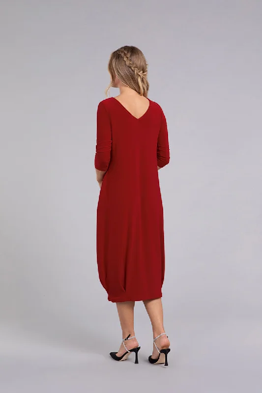 Reversible Narrow Lantern Dress | Red