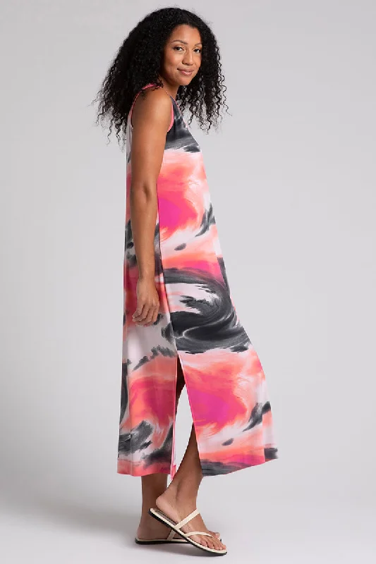 Reversible Slit Tank Dress | Marble Print