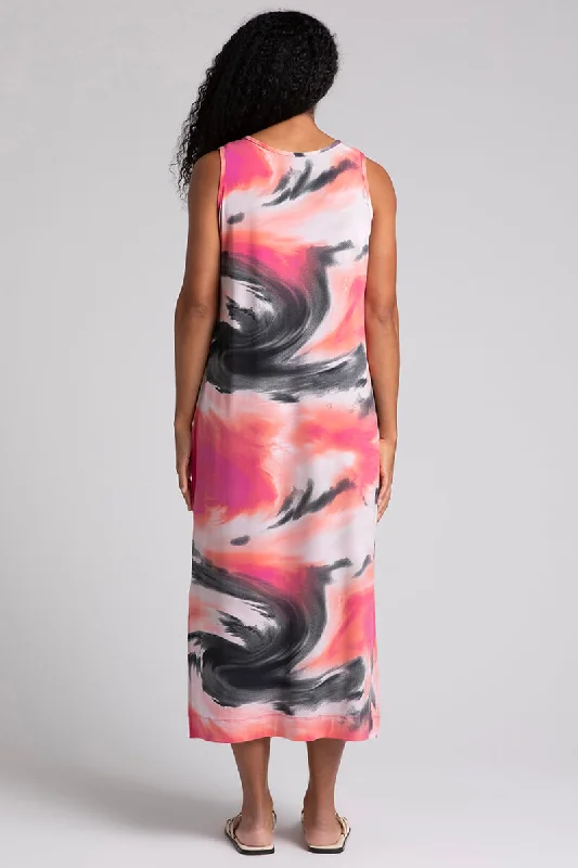 Reversible Slit Tank Dress | Marble Print