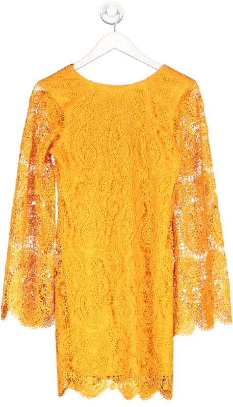 River Island Orange Paisley Lace Artisan Dress UK 10