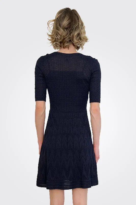 Scoop Neck Dress - Navy