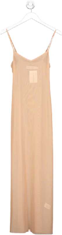 Self Portrait Nude Sheer Mesh Midi Dress UK 8