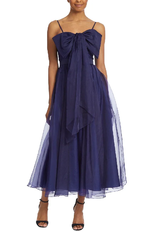 Tea Length Organza Cocktail Dress - Midnight