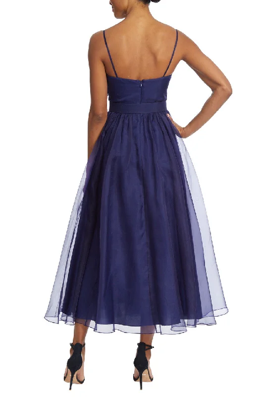 Tea Length Organza Cocktail Dress - Midnight