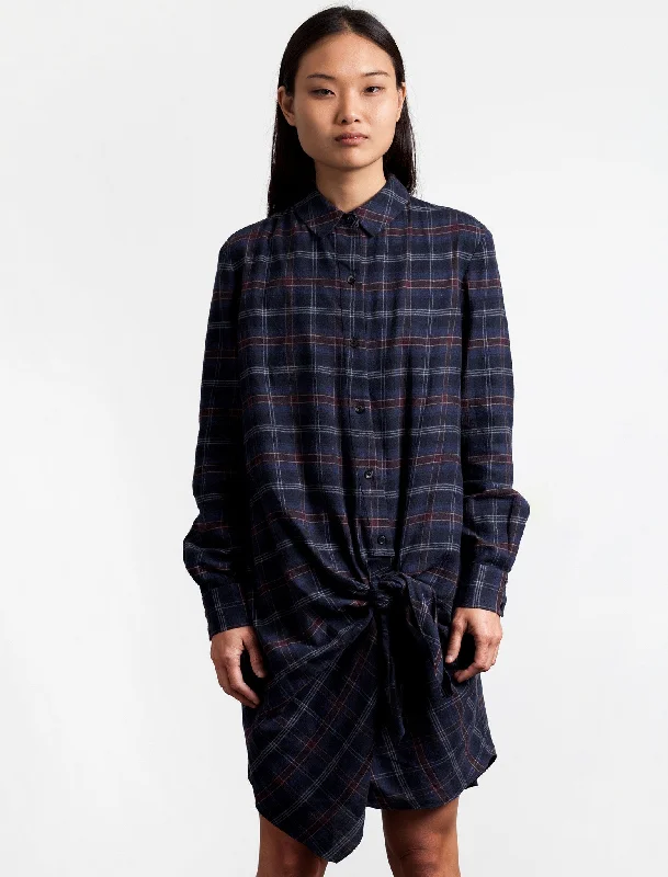 Flannel Side Tie Dress