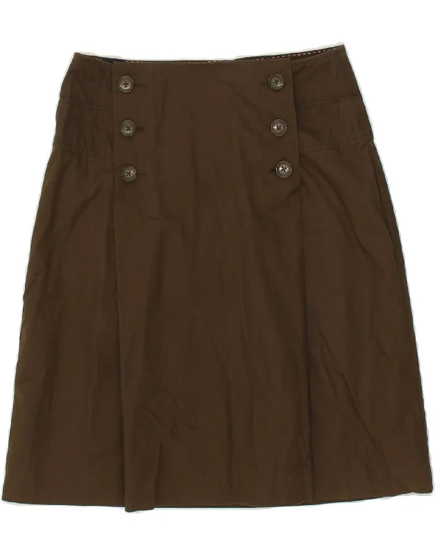 TOMMY HILFIGER Womens A-Line Skirt US 4 Small W30  Brown Cotton