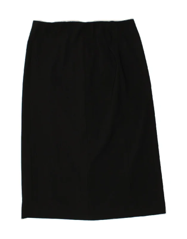 TRUSSARDI Womens Straight Skirt IT 48 XL W31  Black Polyester