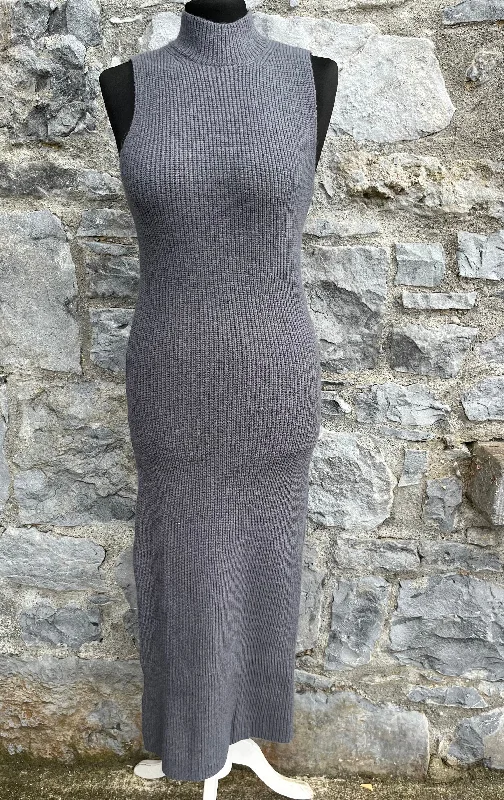 Grey knitted maxi dress uk 8