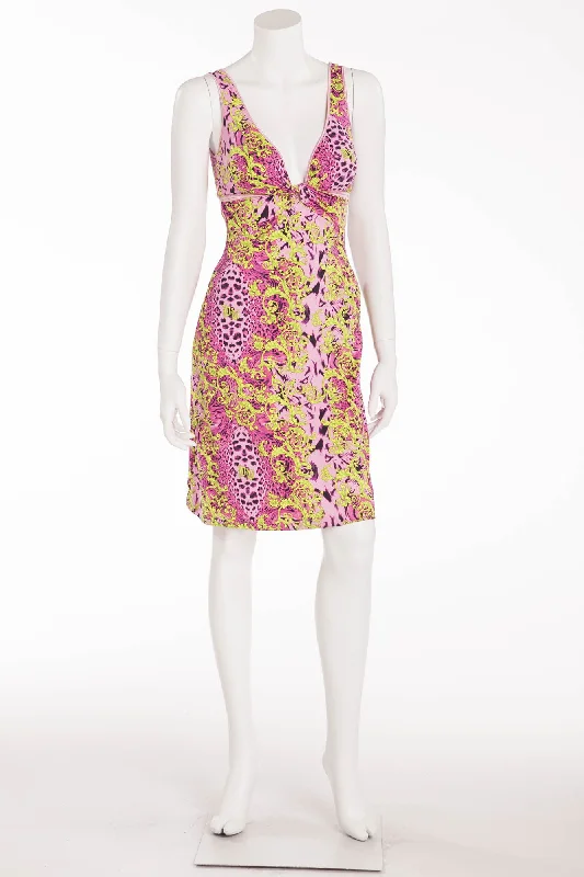 Versace - Lime and Pink Cut Out Dress - IT 42