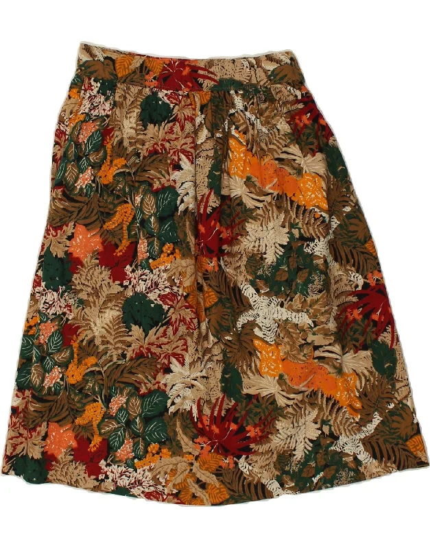 VINTAGE Womens A-Line Skirt W26 Small Brown Floral