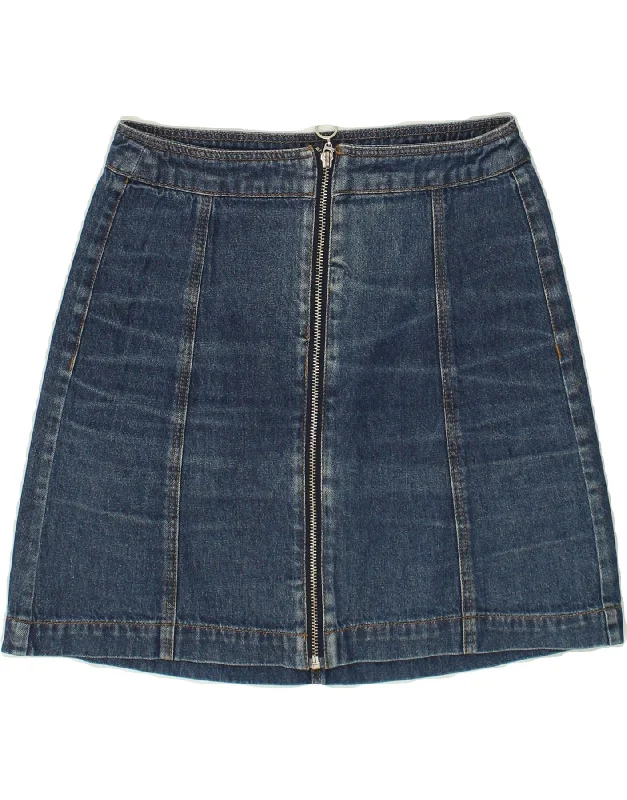 VINTAGE Womens Denim Skirt EU 36 Small W26 Blue