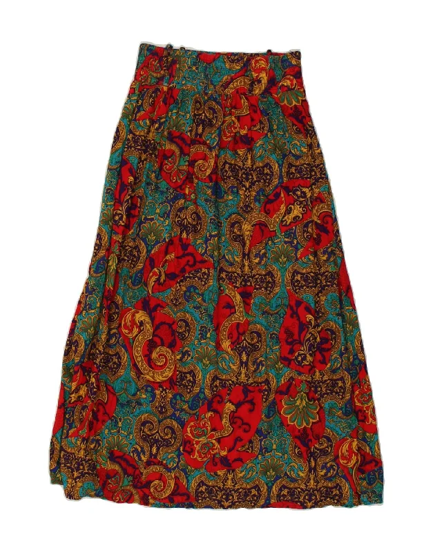 VINTAGE Womens Gypsy Skirt W32 Large Red Paisley