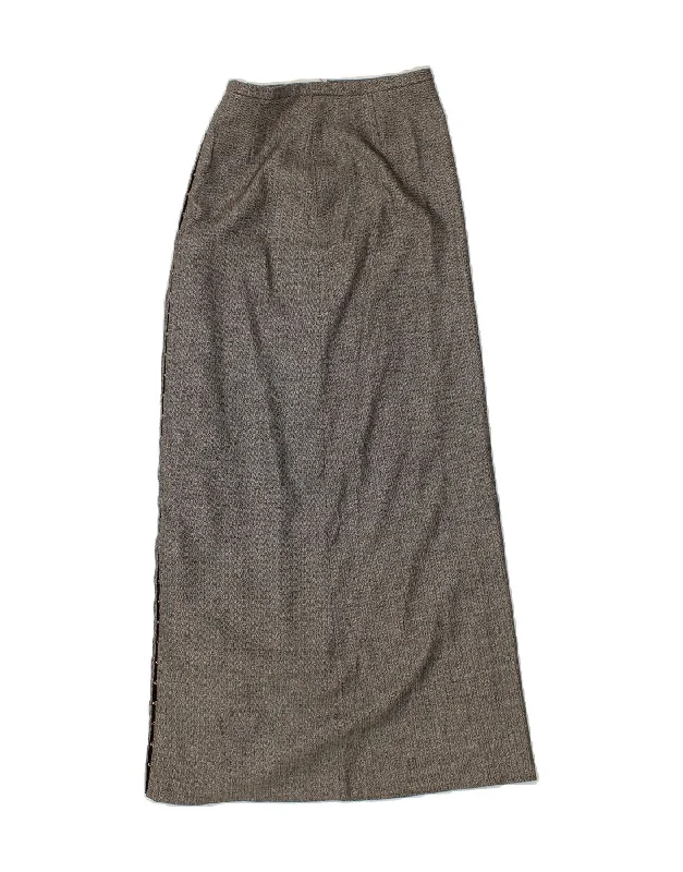 WHISTLES Womens Maxi Skirt UK 8 Small W26  Grey Herringbone Wool