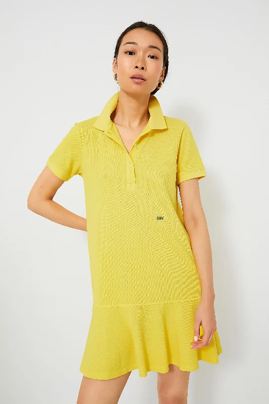 Yellow Pique May Polo Dress